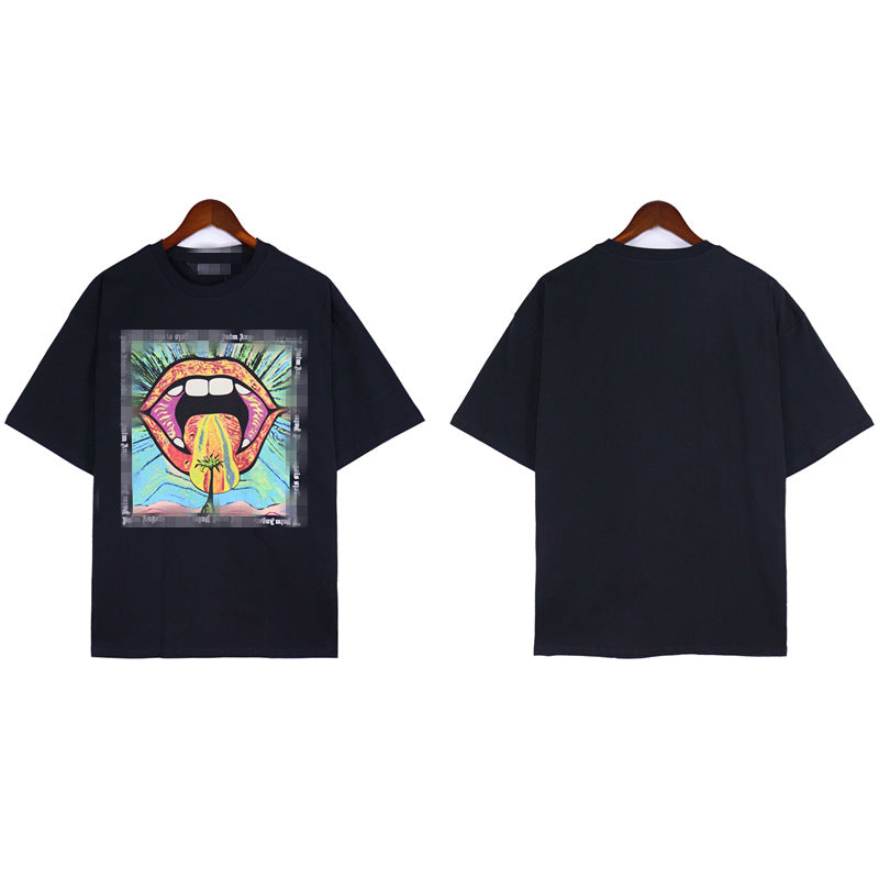 Palm Angle T Shirts Painted Big Mouth Thick Creative Pattern