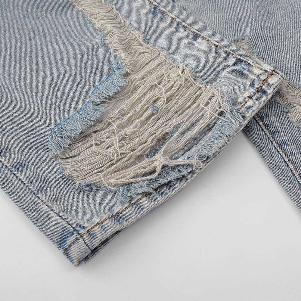 Men Jeans with holes and loose fit