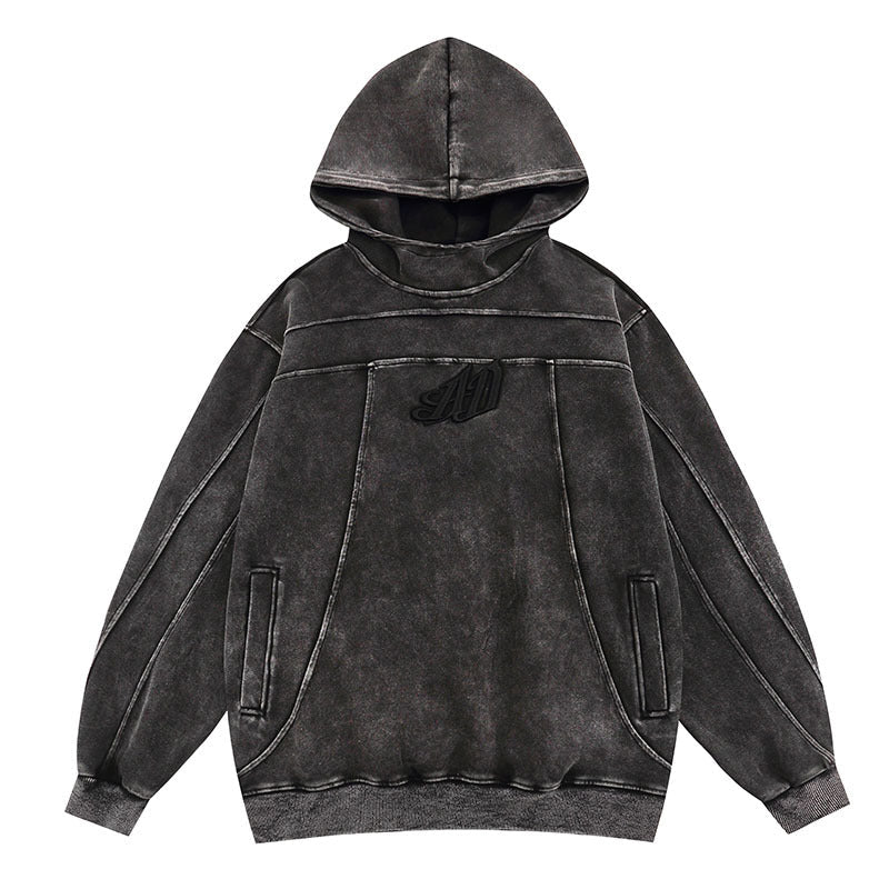 Men Hoodie Turtleneck Hooded Sweater Sweater Hip Hop Retro Couple Coat