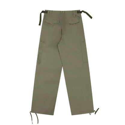 Men Sweatpants Casual Straight Trousers Loose Cargo Pleated Drawstring Ankle Banded Pants