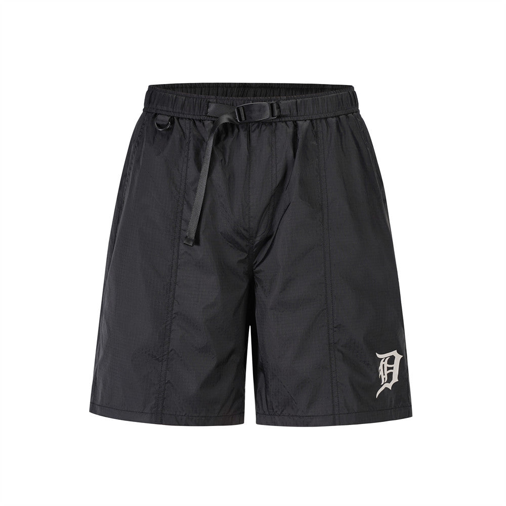 Men Shorts with Belt Workwear Sports Shorts Summer Thin Quick-Drying