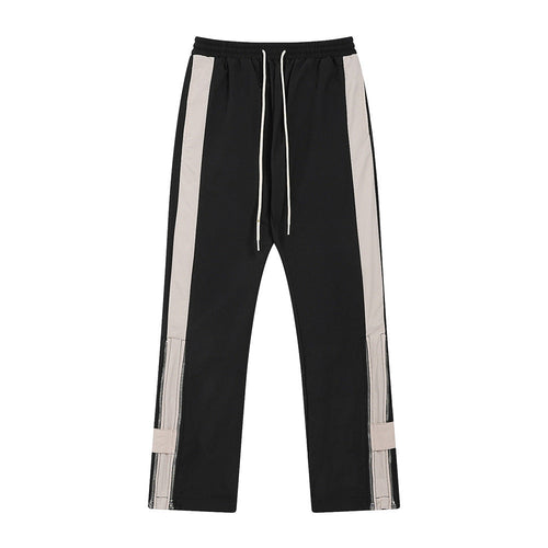 Men Sweatpants Side Zipper Straight-Leg Trousers Men's Sports Casual Pants