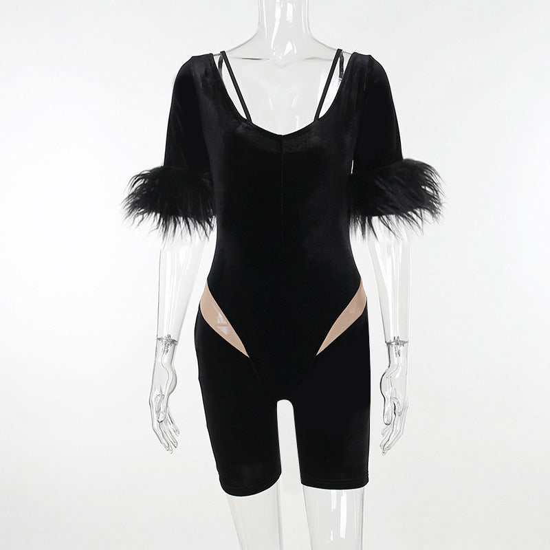 Women Tops Slim Fit One-Piece Shorts Spring
