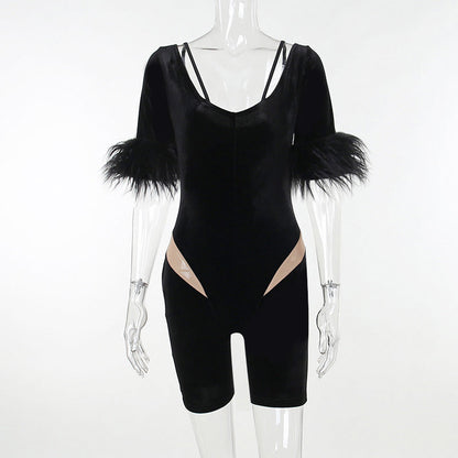 Women Tops Slim Fit One-Piece Shorts Spring