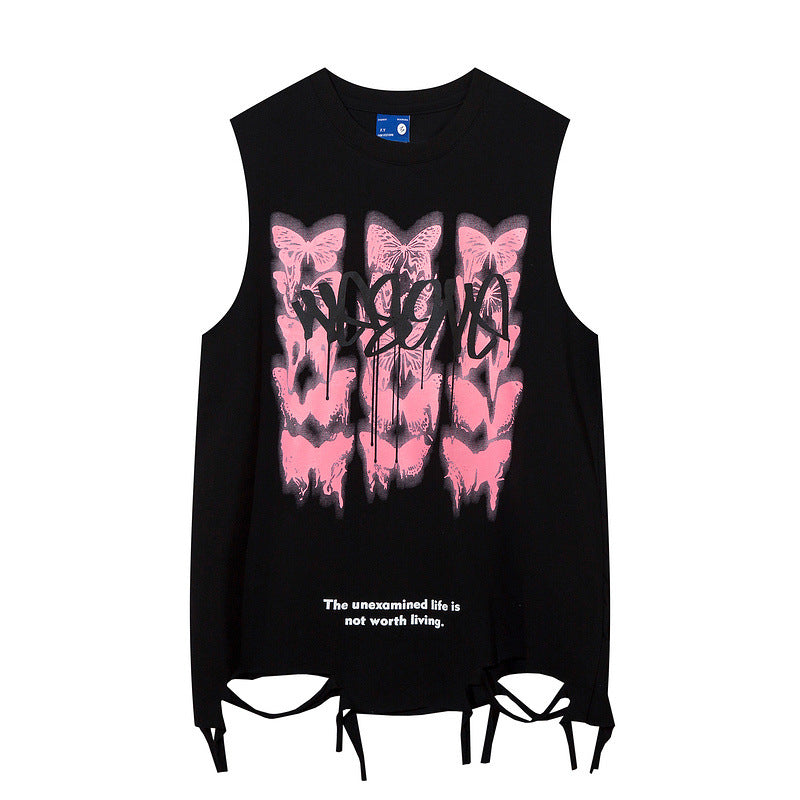Women Vest Butterfly Graffiti Vest
