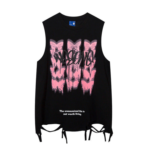 Women Vest Butterfly Graffiti Vest