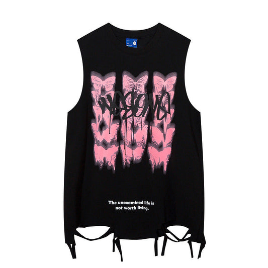 Women Vest Butterfly Graffiti Vest