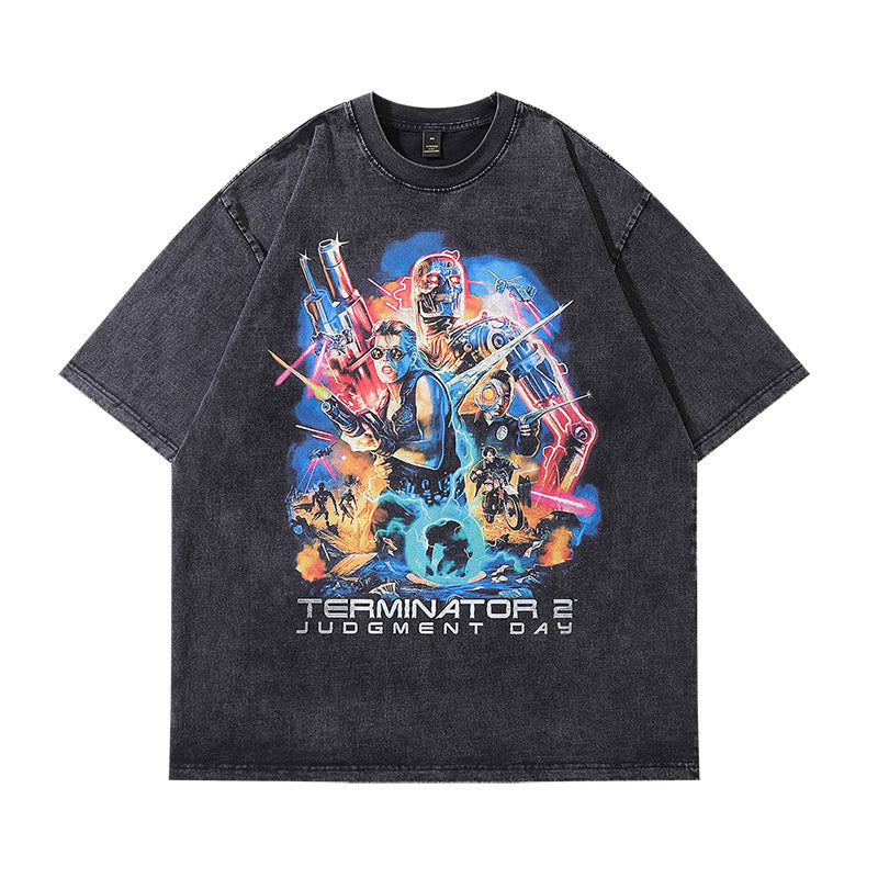 Men T-shirt Retro Short Sleeve T-shirt Men and Women