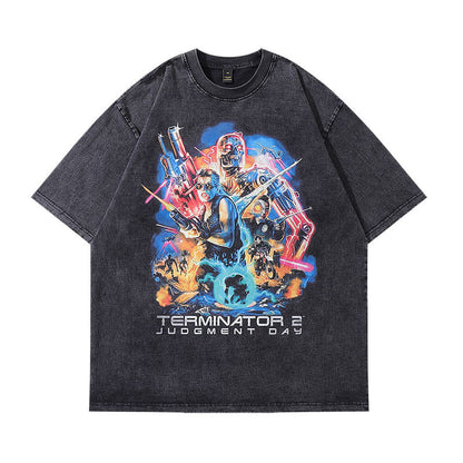 Men T-shirt Retro Short Sleeve T-shirt Men and Women
