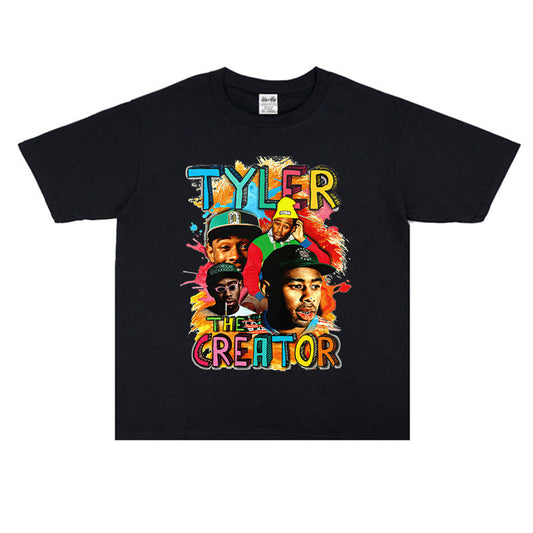 Rock Star T Shirt Tyler the Creator OFWGKTA Street Printing T-shirt Short Sleeve Loose