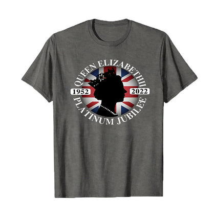Inspired by Queen's Platinum Jubilee 2022 Elizabeth 70 Years T-shirt Queen Printed Crew Neck Top Short Sleeve T-shirt