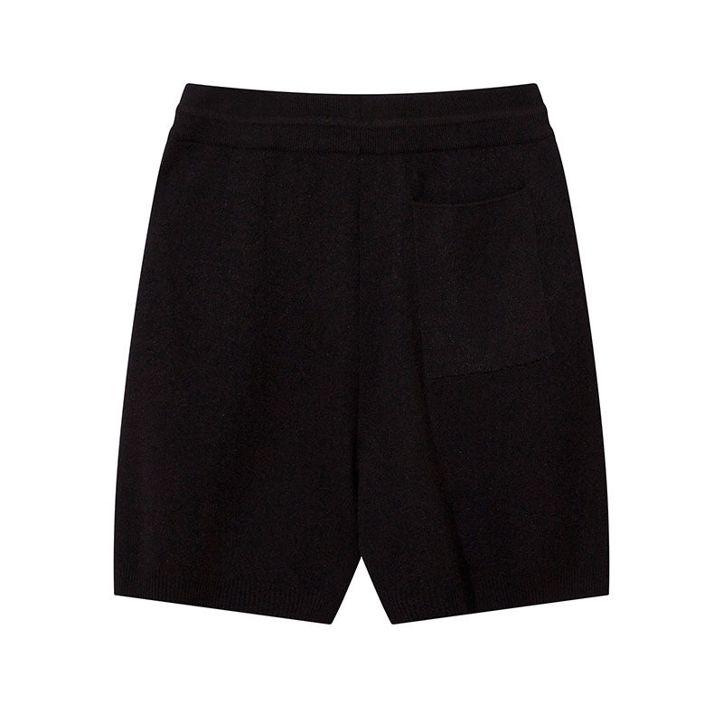 Men Shorts Retro Alphabet Jacquard Knitted Sports Shorts