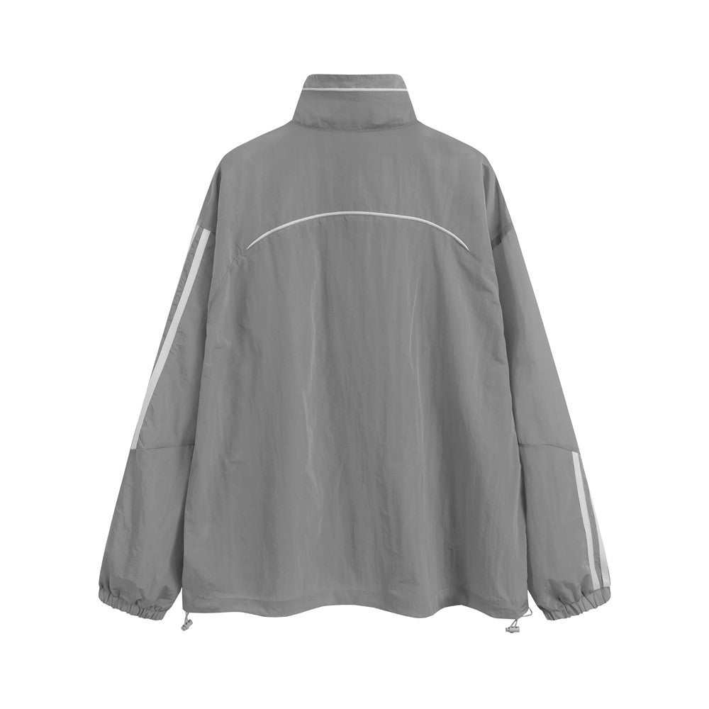 Men Jacket Coat Men's Loose Outdoor Casual Zipper Stand-up Collar Jacket