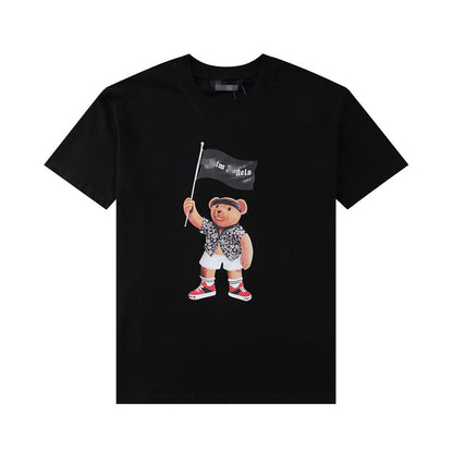 Palm Angle T Shirts Pirate Bear Flag Print Loose Hip Hop Couple