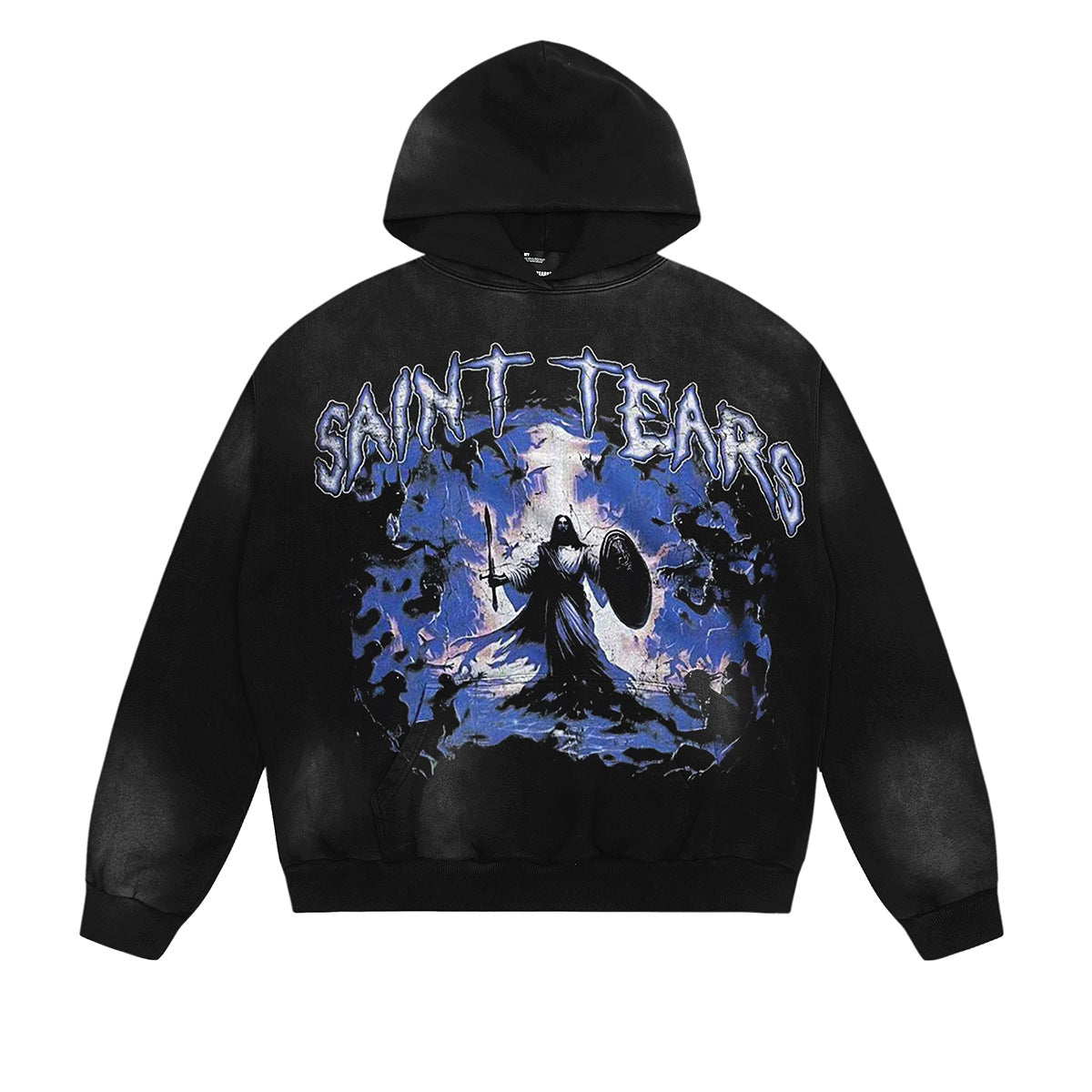 Unisex Hoodies Saint Michael Distressed Loose Hoodie