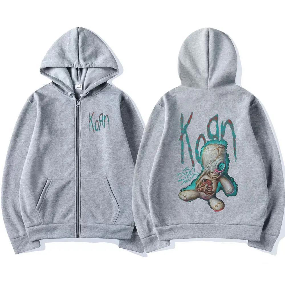 Korn Issues Rock Band Zipper Hoodie Men's Vintage Metal Goth