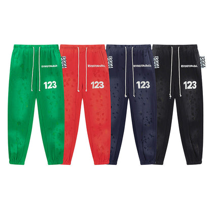 RRR123 Pants Unisex Distressed Drawstring Trousers