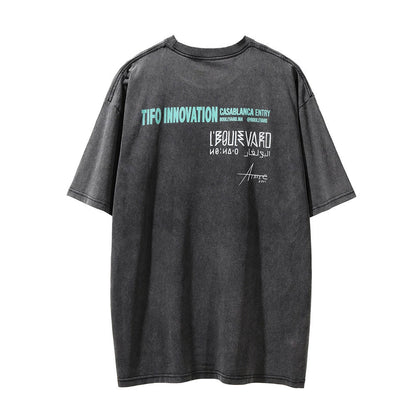 Men Vintage T-Shirt Printed T-shirt Short Sleeve Men Loose T-shirt Summer