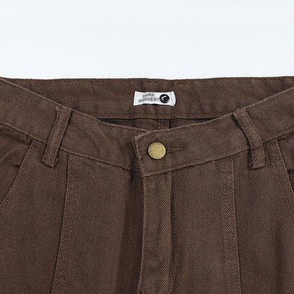 Men Jeans Workwear Loose Multi-Pocket Casual