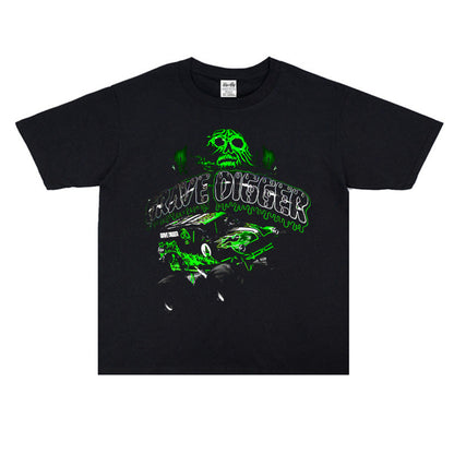 Rock Star T Shirt Gravedigger Band Printed T-shirt Washed Old