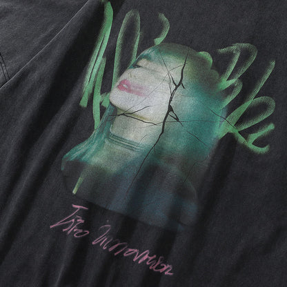 Men Vintage T-Shirt Printed Short Sleeve T-shirt Men's Loose round Neck Half Sleeve