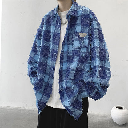 Men's Shirts Plaid Long Sleeve Shirt Retro