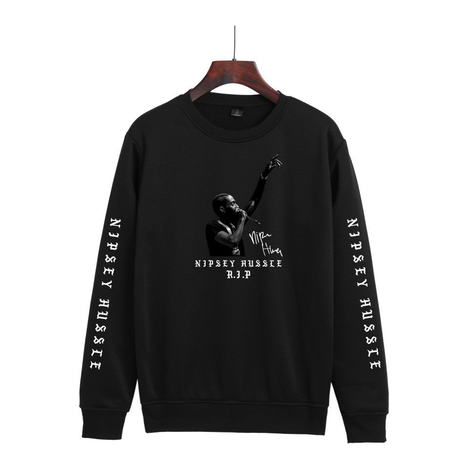 Nipsey Hussle Hoodie Rap Men's and Women's Loose round Neck Sweater