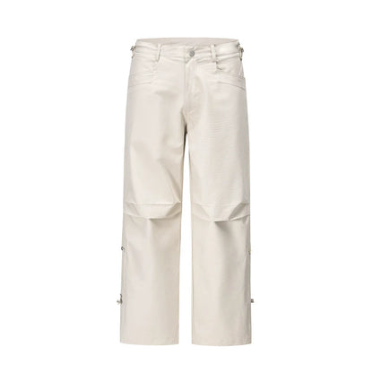 Men Sweatpants Workwear Casual Pants Men's Wide Leg Trousers Solid Color Sports Straight Pants