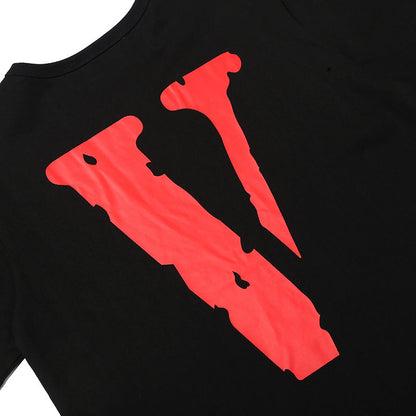 Vlone T Shirts V Printed Short Sleeve T-shirt Men and Women Loose High Street Half Sleeve