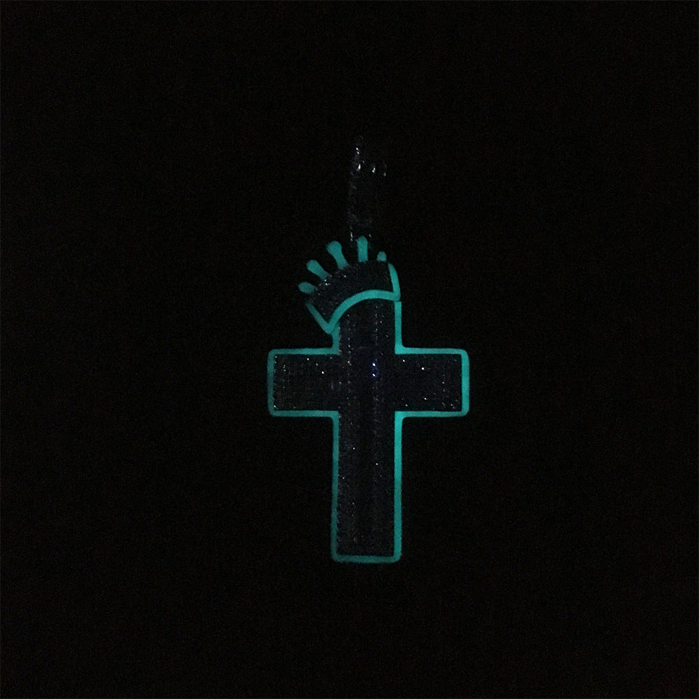 Jewelry Crown Cross Luminous Diamond Pendant Necklace Royalty Night light