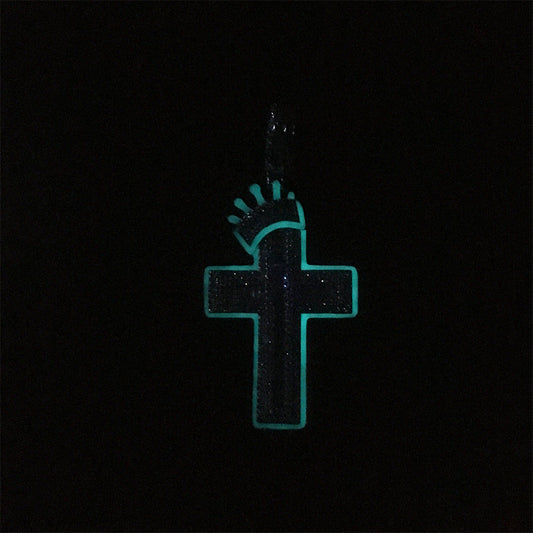 Jewelry Crown Cross Luminous Diamond Pendant Necklace Royalty Night light