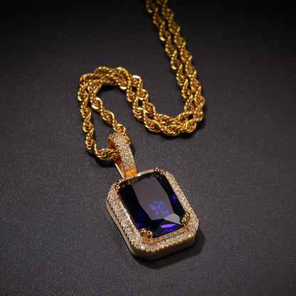 Jewelry Mocha Fluorescent Gemstone Pendant Necklace ins Spectrum St. Valentine's Royalty