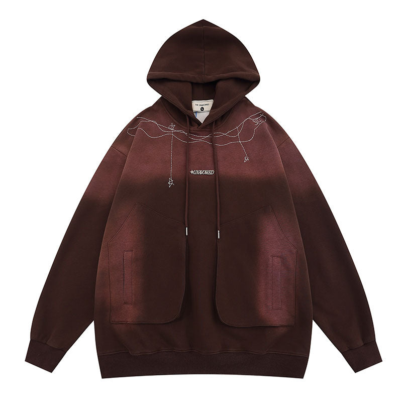 Men Hoodie Vintage Dyed Hooded Sweater Men and Women Hiphop Casual Couple Hoodies