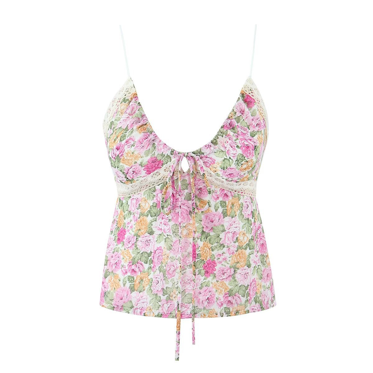 Women Tops Summer V-neck Lace Sling Backless Sexy Top