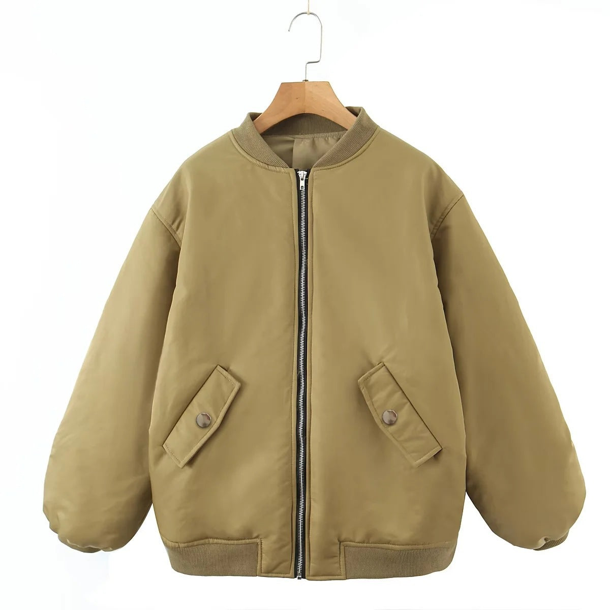 Women Cotton Coat Idle Style Loose Zip Warm