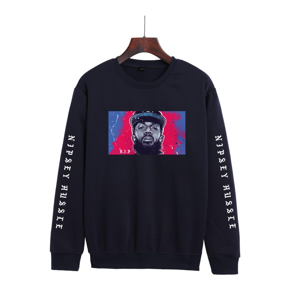 Nipsey Hussle Hoodie Rap Men's and Women's Loose round Neck Sweater