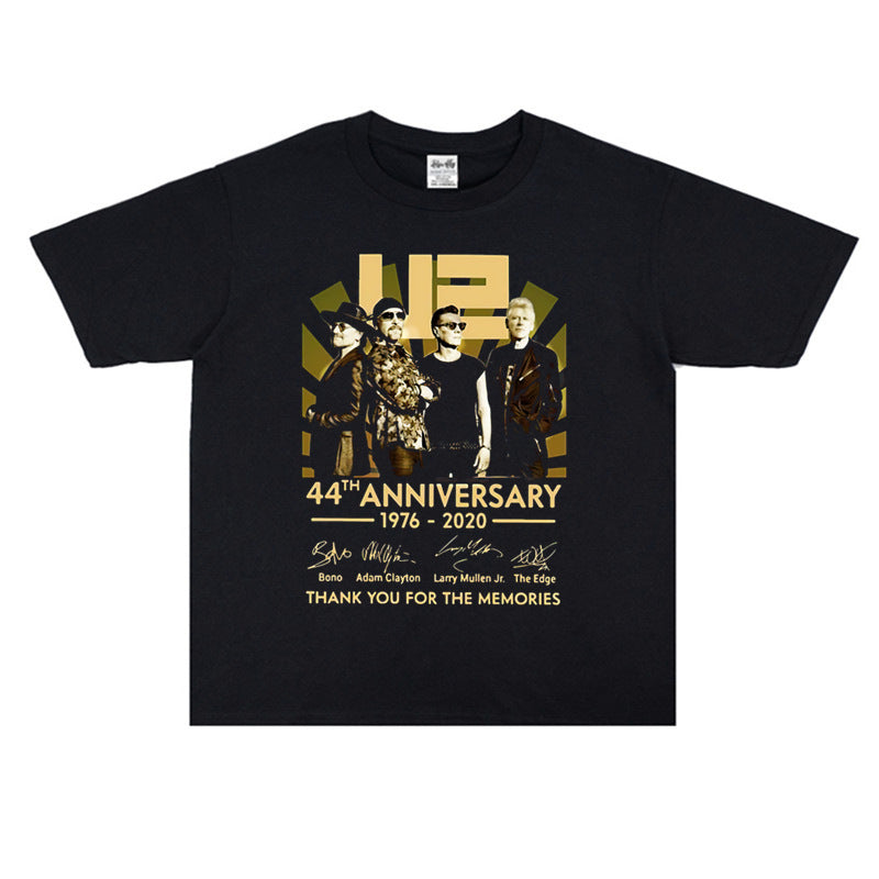 Rock Star T Shirt Irish Rock Band Printed Crew Neck T-shirt Pure Cotton Loose Short Sleeve