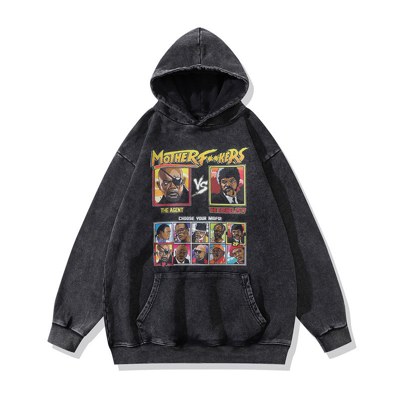 Men Hoodie Two-Dimensional Animation Printed Casual Hooded Sweater Couple Hoodie