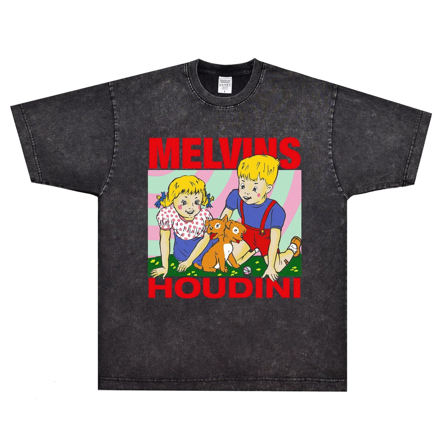 Rock Star T Shirt Melvins Houdini T-shirt Rock Band American Street Portrait Loose Short Sleeve