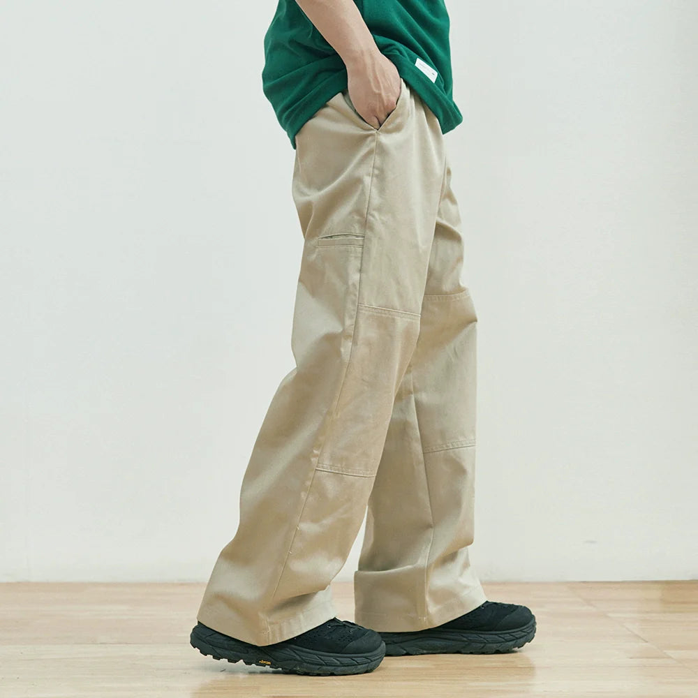 Men Sweatpants Simple Solid Color Straight Cargo Pants Loose Wide Leg Casual Trousers