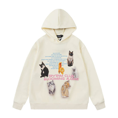 Men Hoodie Spider Web Graffiti Couple Hooded Sweater