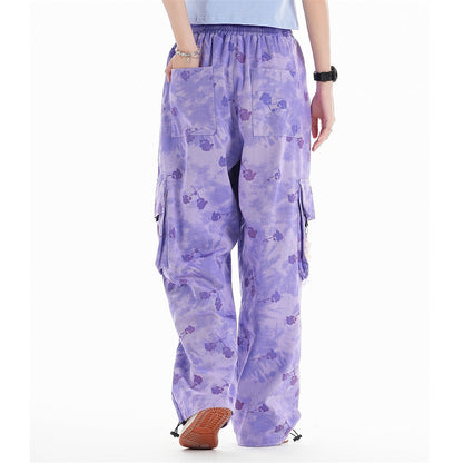 Men Sweatpants Casual Pants Workwear with Pocket Straight-Leg Wide-Leg Pants Drawstring Jogger Pants