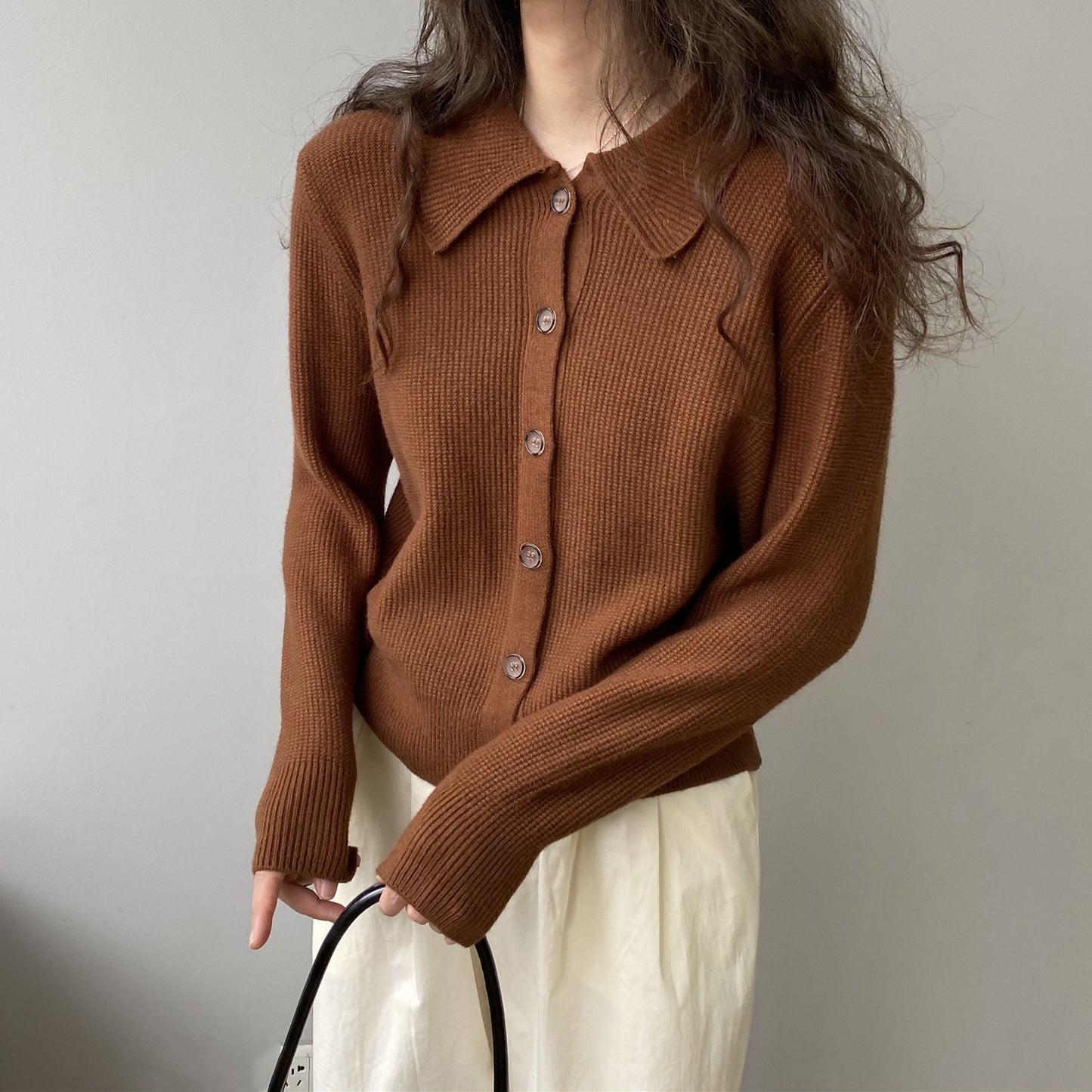 Women Cardigan Sweater Knitted Cardigan Autumn Sweater Jacket Long-Sleeved 8t8205