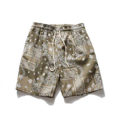 Men Shorts Retro American Style Hip Hop Shorts Loose Straight Sports Casual Shorts