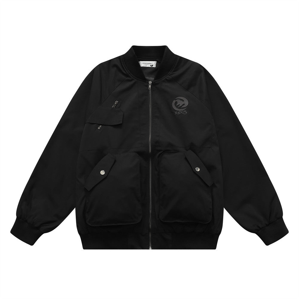 Men Jacket Coat Color Contrast Patchwork Baseball Uniform Jacket Men's Ins Baggy Coat Spring and Autumn