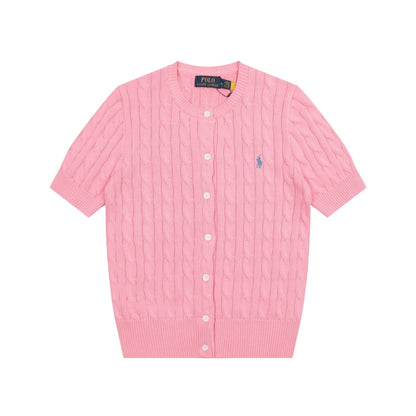 Ralph Lauren Knitted sweaters Ralph Lauren Knitted Short Sleeved Shirt RL Ralph Pony Standard POLO Short Sleeve Knitted Sweater Cardigan T-Shirt