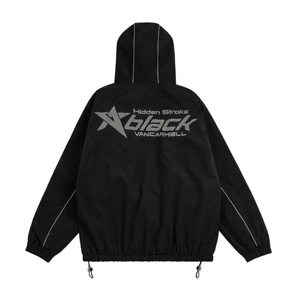 Men Jacket Coat Shell Jacket Jacket Men's Three-Dimensional Zipper Pocket Hooded