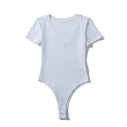 Women Tops Summer V-neck Short Sleeve Rompers V-neck Top