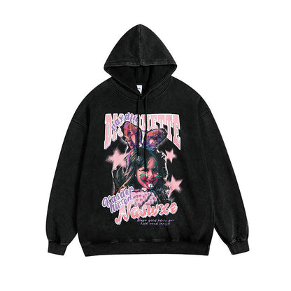 Men Hoodie Retro Couple Hooded Sweater Men and Women Loose-Fitting Hoodie