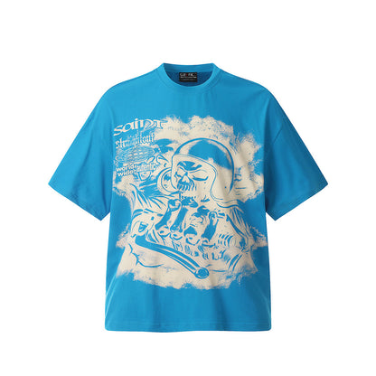 Unisex T-Shirts Saint Michael Vintage Comic Loose Short Sleeves